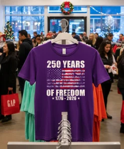 250 Years Of Freedom 1776 2026 American Flag retro T funy colorful t-shirt