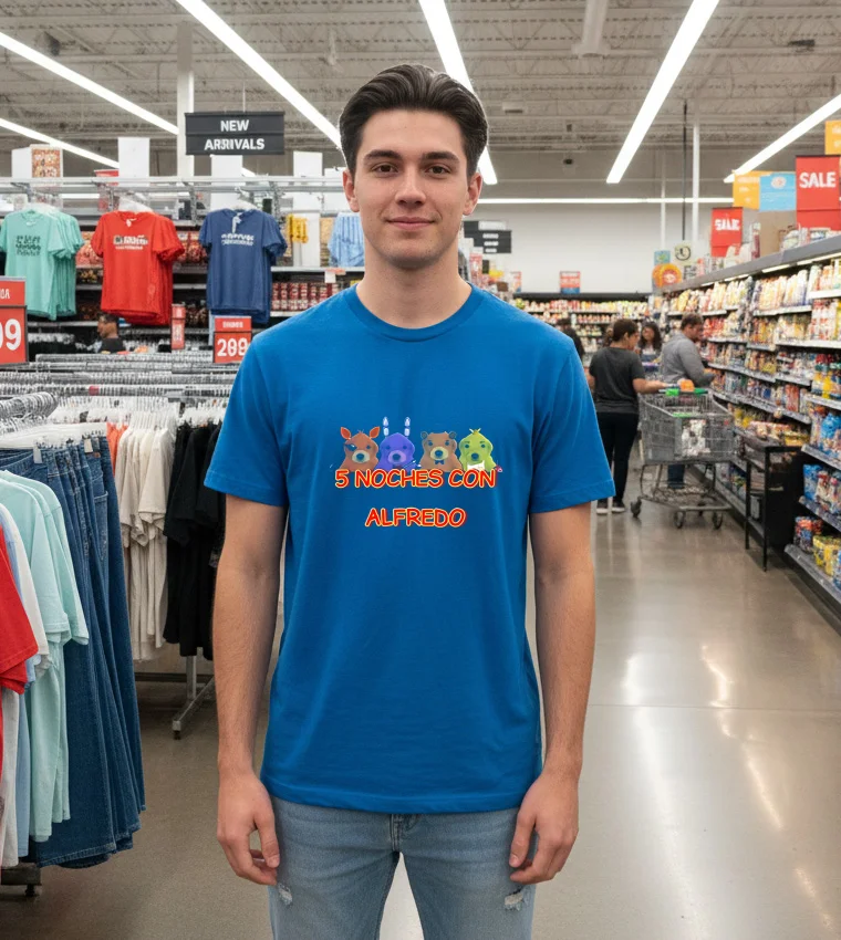 5 Noches Con Alfredo - blue-t-shirt 5 Noches Con Alfredo Blue T Shirt