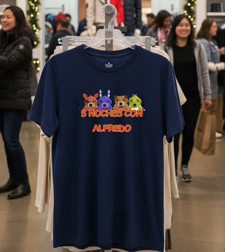 5 Noches Con Alfredo - navy-t-shirt 5 Noches Con Alfredo Navy T Shirt 1
