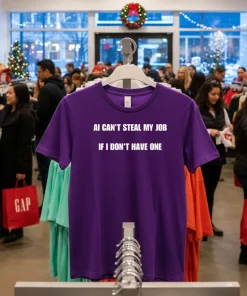 Ai can t steal my job if I don t have one funy colorful t-shirt
