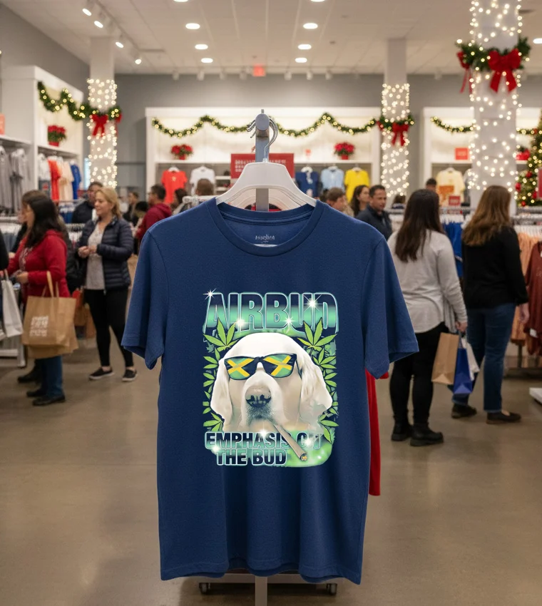 Airbud Emphasis On The Bud Dod - navy-t-shirt Airbud Emphasis On The Bud Dod Navy T Shirt