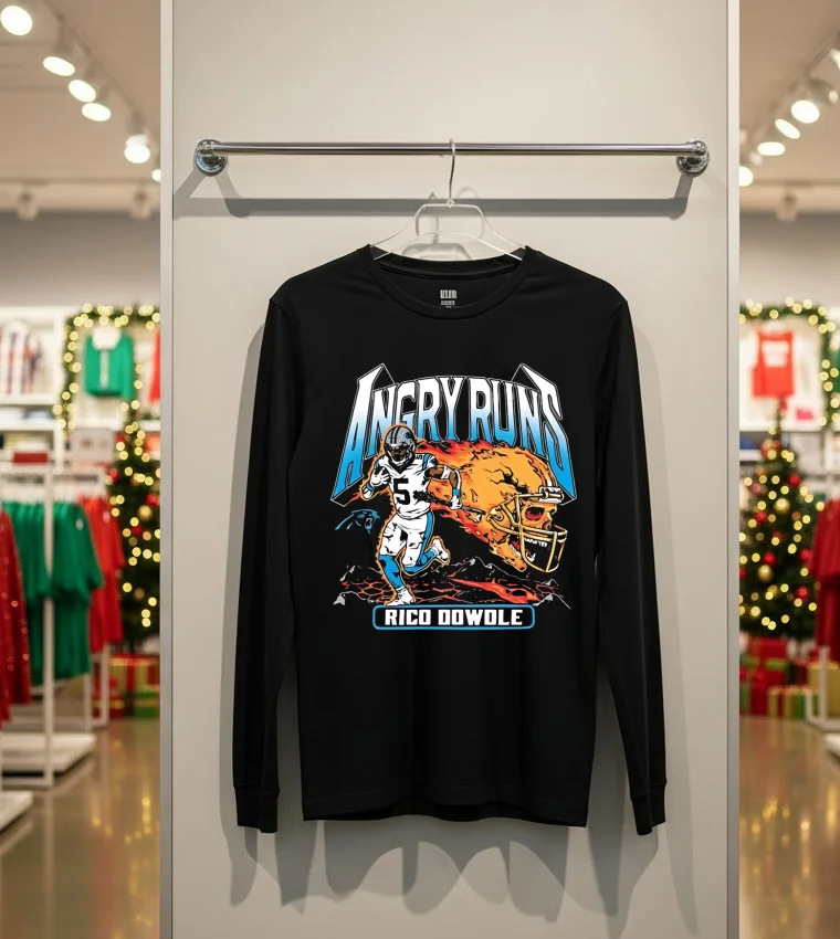 Angry Runs 2025 Panthers Rico Dowdle - back-t-shirt Angry Runs 2025 Panthers Rico Dowdle Back T Shirt