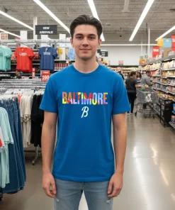 Baltimore Orioles On Field City Pride   Blue T Shirt