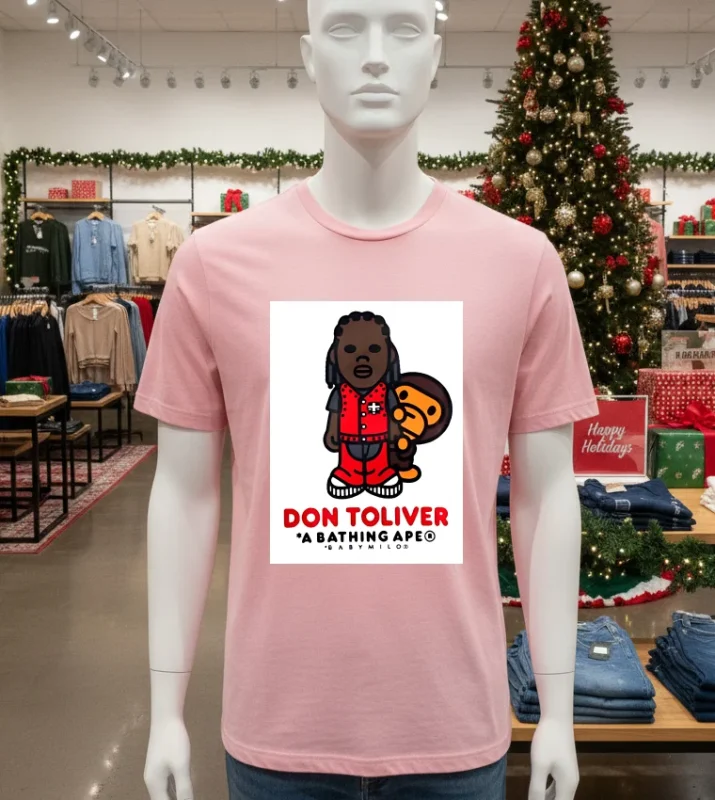 Bape X Don Toliver Basy Milo Tee A Bathing Ape Hdstn   Pink T Shitr