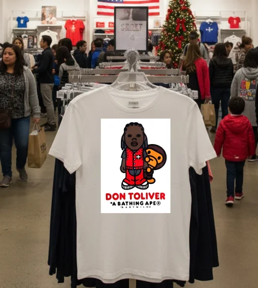 Bape X Don Toliver Basy Milo Tee A Bathing Ape Hdstn   White T Shirt