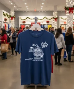 Belli Bomb Funny Baseball Logo T   Navy T Shirt