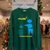 Bin And Delete Robot Art T   Green T Shirt