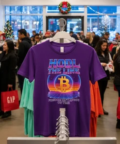 Bitcoin Hold The Line Freedom isn t always on time funy colorful t-shirt