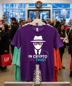 Bitcoin In Crypto We Trust   Purple T Shirt