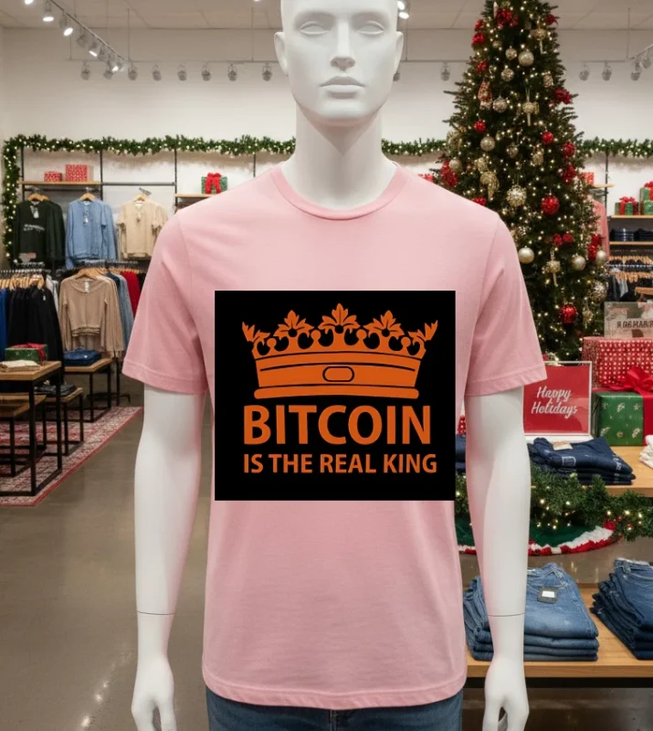 Bitcoin Is The Real King   Pink T Shitr
