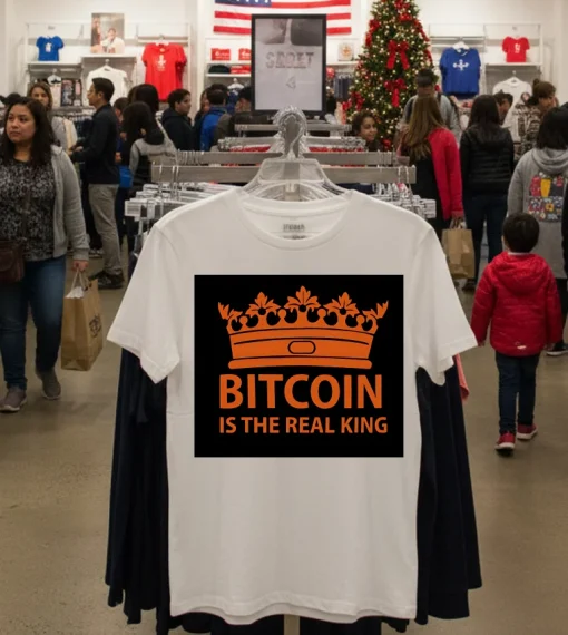 Bitcoin Is The Real King   White T Shirt