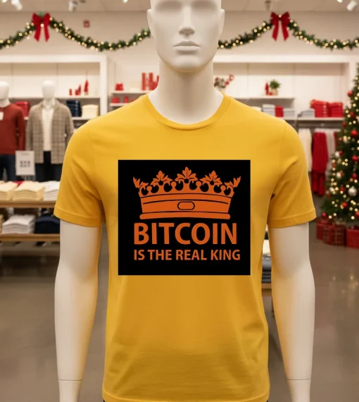 Bitcoin Is The Real King   Yellow T Shirt