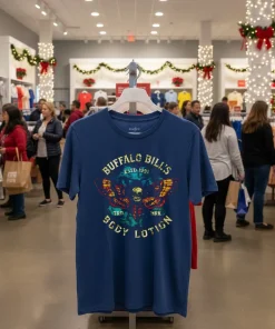 Buffalo Bill Body Lotion Estd 1991 Retro T   Navy T Shirt