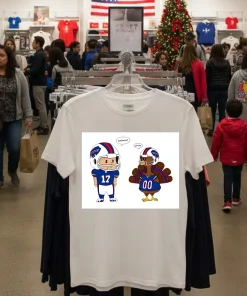 Buffalo Bills Josh Allen Happy Thanksgiving Gobbies Go Bills The Player And Turkey Nfl   White T Shirt