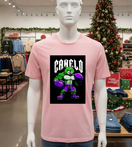 Canelo Bear Jab Or Treat Boxing   Pink T Shitr