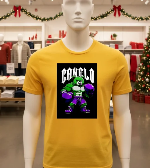 Canelo Bear Jab Or Treat Boxing   Yellow T Shirt