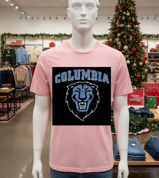 Columbia Lions University Athletics Retro   Pink T Shitr