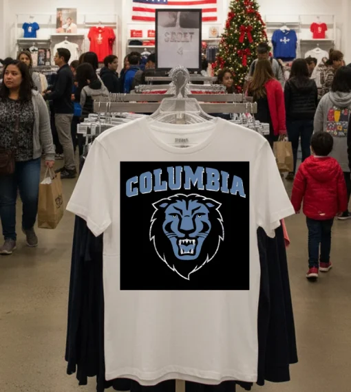 Columbia Lions University Athletics Retro   White T Shirt