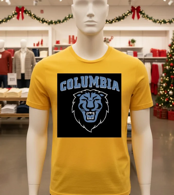 Columbia Lions University Athletics Retro   Yellow T Shirt