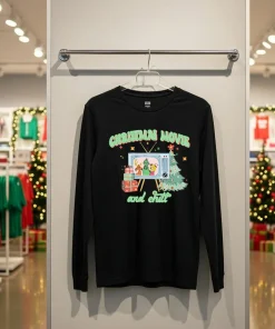 Cozy up this holiday season with our Christmas Movie and Chill funy colorful t-shirt