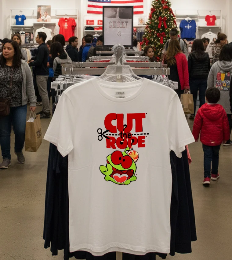 Cut The Rope Om Nom Video Games - white-t-shirt Cut The Rope Om Nom Video Games White T Shirt