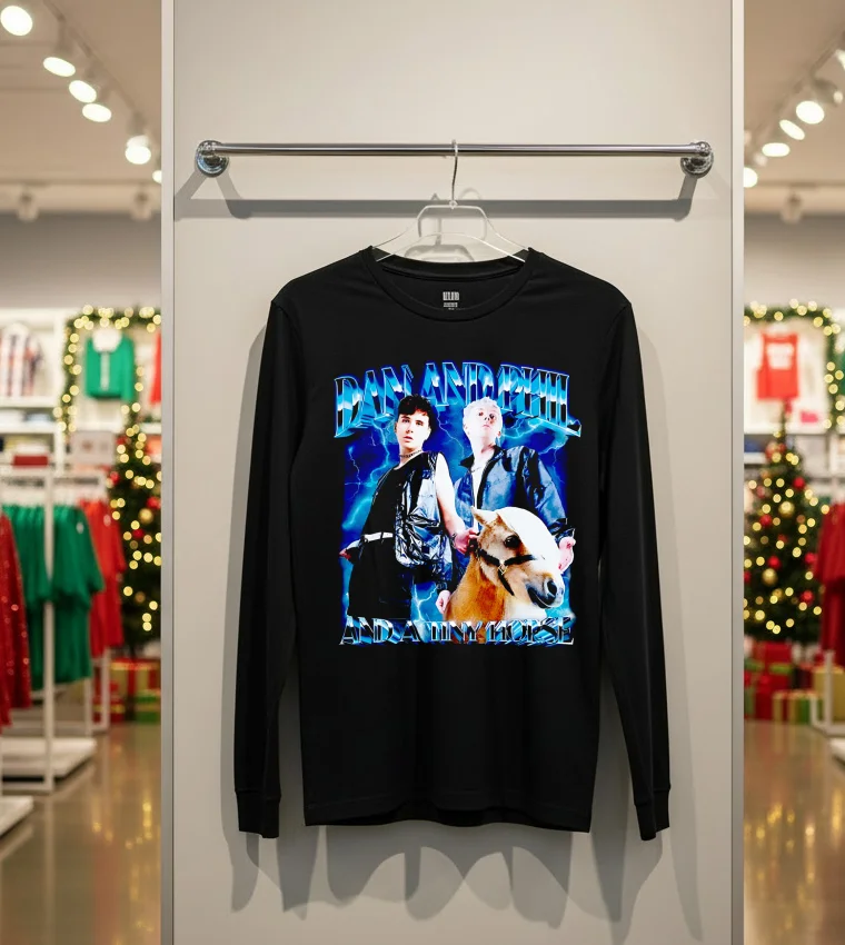 Dan And Phil And A Tiny Horse Graphic - back-t-shirt Dan And Phil And A Tiny Horse Graphic Back T Shirt