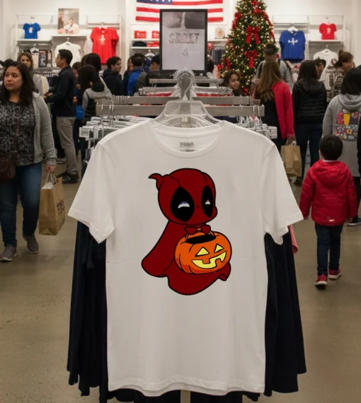 Deadpool Ghost Halloween   White T Shirt