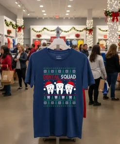 Dental Squad Funny Christmas Dentist funy colorful t-shirt