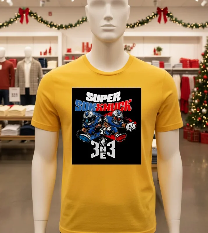 Detroit Lions X Knuckles Super Sonknuck Special Edition 2024   Yellow T Shirt