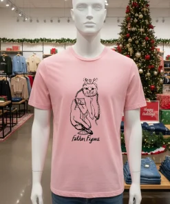 Fiorenza Art Father Figure Cat   Pink T Shitr
