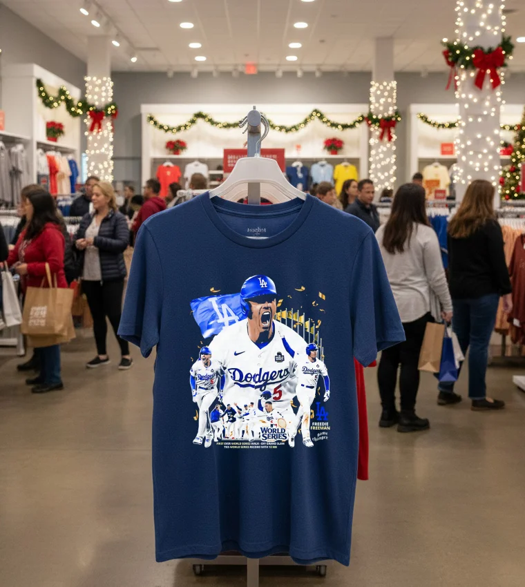 Freeman Scream Graphic La Dodgers Mvp World Series 2024 - navy-t-shirt Freeman Scream Graphic La Dodgers Mvp World Series 2024 Navy T Shirt