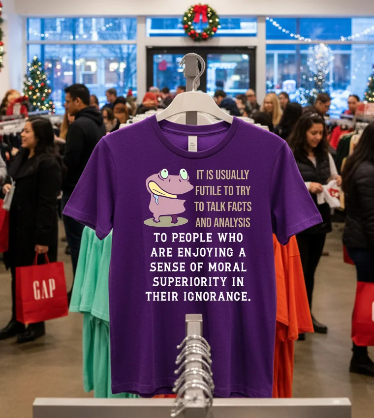 Frog It Is Usually Futile To Try To Talk Facts And Analysis - purple-t-shirt Frog It Is Usually Futile To Try To Talk Facts And Analysis Purple T Shirt