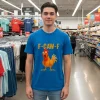 Funny F Caw F Chicken T   Blue T Shirt