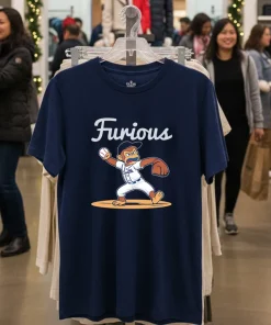 Furious Seattle Mariners Mascot   Navy T Shirt