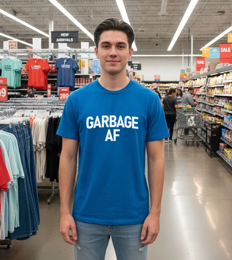 Garbage Af For Trump - blue-t-shirt Garbage Af For Trump Blue T Shirt