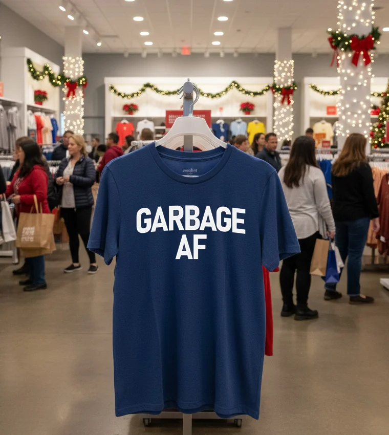 Garbage Af For Trump - navy-t-shirt Garbage Af For Trump Navy T Shirt