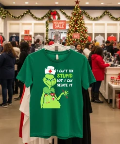 Get Festive with our Retro Grinch Perfect Holiday Christmas Attire funy colorful t-shirt