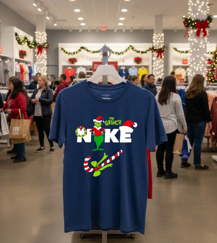 Get Festive With The Grinch Christmas - navy-t-shirt Get Festive With The Grinch Christmas Navy T Shirt