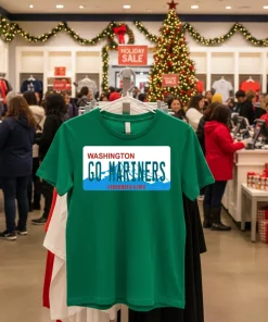 Go Mariners License Plate Washington Seattle Mariners Baseball funy colorful t-shirt