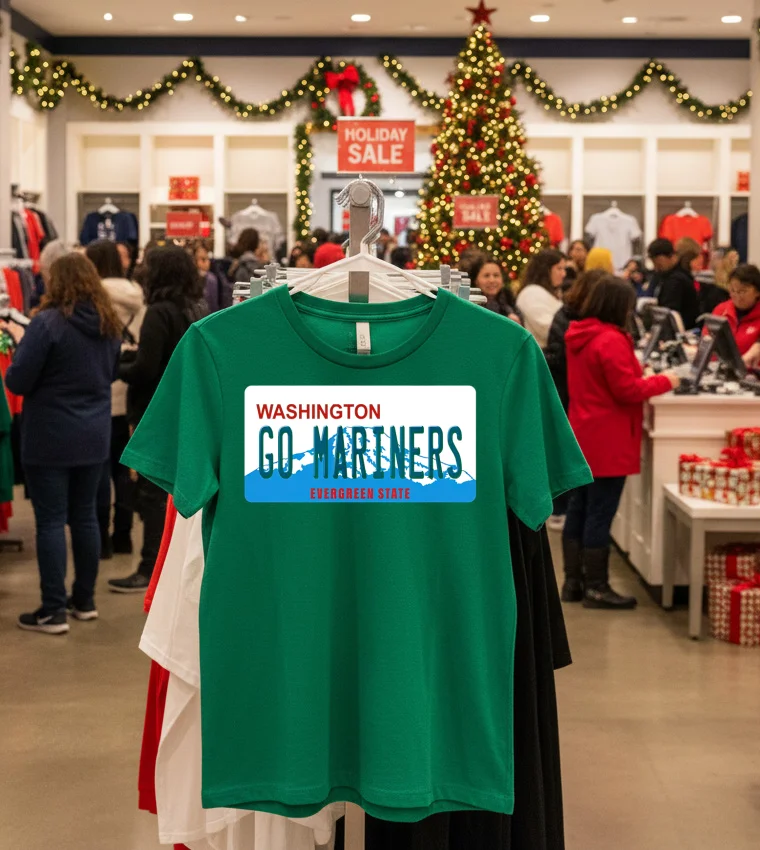 Go Mariners License Plate Washington Seattle Mariners Baseball - green-t-shirt Go Mariners License Plate Washington Seattle Mariners Baseball Green T Shirt