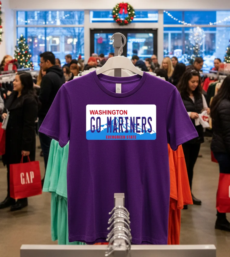 Go Mariners License Plate Washington Seattle Mariners Baseball - purple-t-shirt Go Mariners License Plate Washington Seattle Mariners Baseball Purple T Shirt