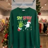 Grinch And Santa Hands Six Seven Christmas 2025   Green T Shirt