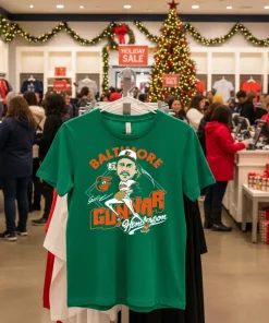 Gunnar Henderson Baltimore Orioles Charcoal Signature Cartoon   Green T Shirt