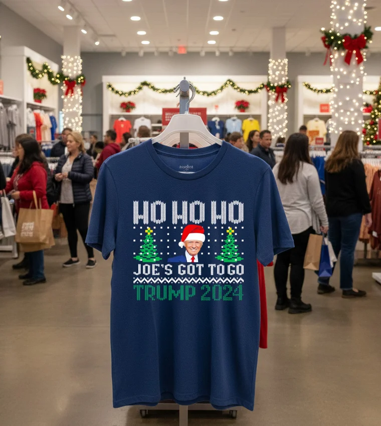 Ho Ho Ho Joe S Got To Go Trump 2024 Christmas - navy-t-shirt Ho Ho Ho Joe S Got To Go Trump 2024 Christmas Navy T Shirt