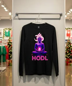 Hodl Buddha Bitcoin   Back T Shirt
