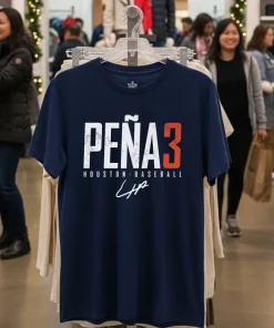 Houston Baseball Jeremy Pena Houston Elite Signature   Navy T Shirt