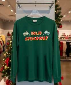 Islip Speedway F1 style text T funy colorful t-shirt