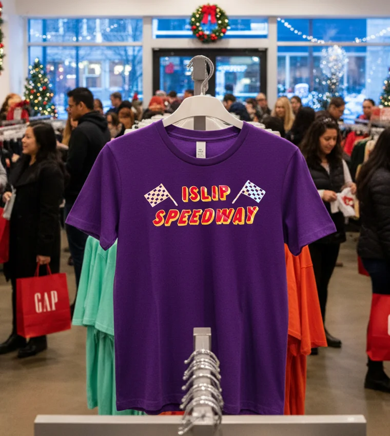 Islip Speedway F1 Style Text T - purple-t-shirt Islip Speedway F1 Style Text T Purple T Shirt