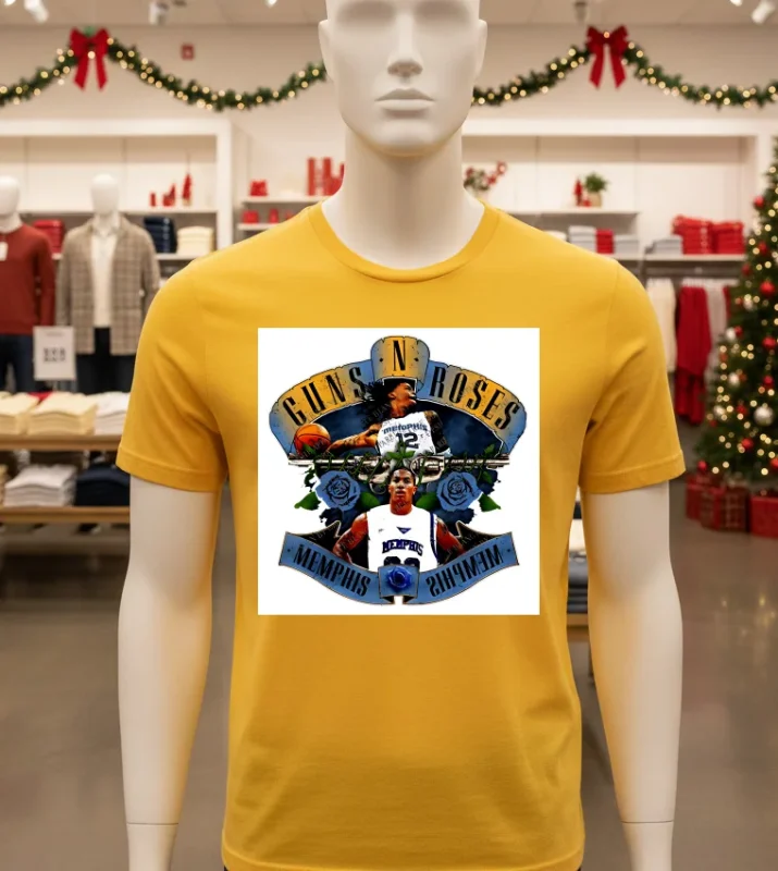 Ja Morant And Derrick Rose Memphis Graphic Retro   Yellow T Shirt