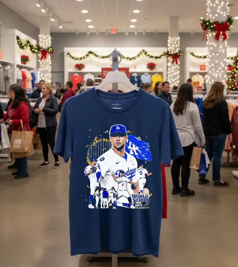 Jack Flaherty Throw The Ball Graphic La Dodgers Mvp World Series 2024 - navy-t-shirt Jack Flaherty Throw The Ball Graphic La Dodgers Mvp World Series 2024 Navy T Shirt